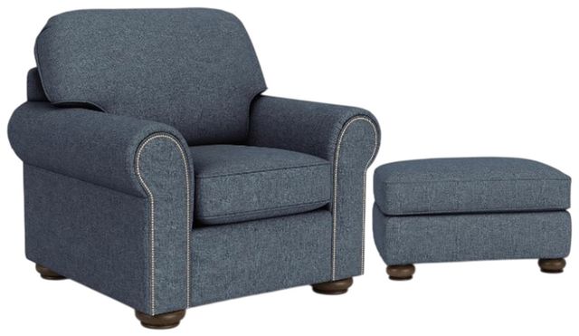 Flexsteel® Preston Blue Dusk Ottoman-2