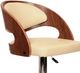 Armen Living Malibu Chrome/Cream/Walnut Adjustable Bar Stool-2