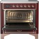 Ilve® Majestic III 36" Burgundy Pro Style Induction Range with Triple Glass Door and Copper Trim-1