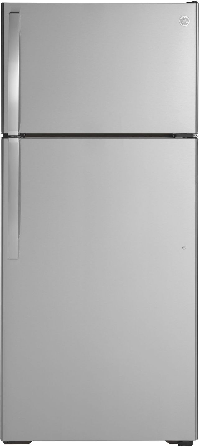 GE® 28 in. 16.6 Cu. Ft. Stainless Steel Top Freezer Refrigerator