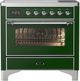 Ilve® Majestic III 36" Emerald Green Pro Style Induction Range with Triple Glass Door and Chrome Trim-0