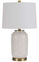 Cal® Lighting & Accessories Sedalia Antique Brass/Pearl White Table Lamp-0