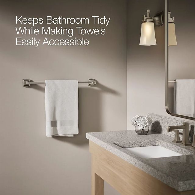 KOHLER® Riff® Vibrant Brushed Nickel 24" Towel Bar-3