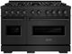 ZLINE 48" 6.7 cu. ft. Dual Fuel Range with 8 Burner DuoPro™ Cooktop and Dual Ovens in Black Stainless Steel -0