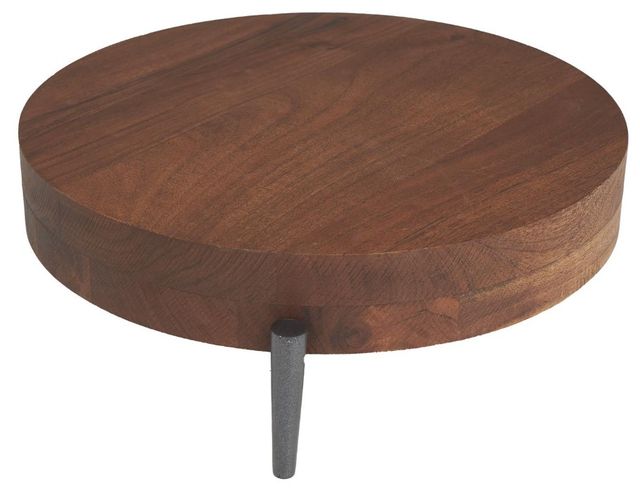 Deco Marche Brown Mango Wood Tray with Black Metal Legs-1
