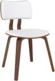 Inspire™ Zuni White/Walnut Side Chair, Faux Leather-0