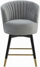 TOV Furniture by Inspire Me! Home Decor Grey Velvet Liana Swivel Stool-0