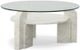 Century® Grand Tour Furniture Nico Glass Top Coffee Table with White/Grey Marble Base-0