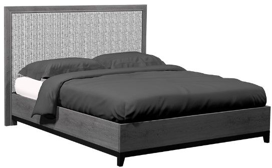 Country View Woodworking American Modern Brown Maple 1-Panel Upholstered  Queen Bed-0