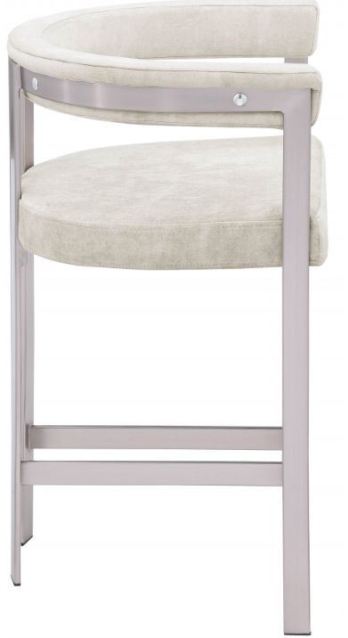 Meridian Furniture Marcello Stone/Brushed Chrome Counter Stool-2