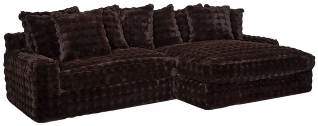 Franklin™ Angel 2-Piece Marshmallow Chocolate Sectional with Chaise-0