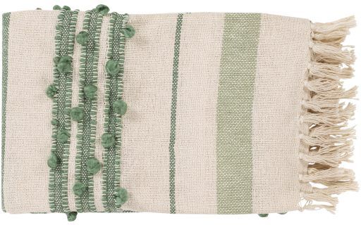 Surya Yemaya Mint 50"x60" Throw Blanket-0