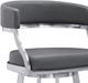 Armen Living Saturn Brushed Stainless Steel/Gray Bar Stool-4