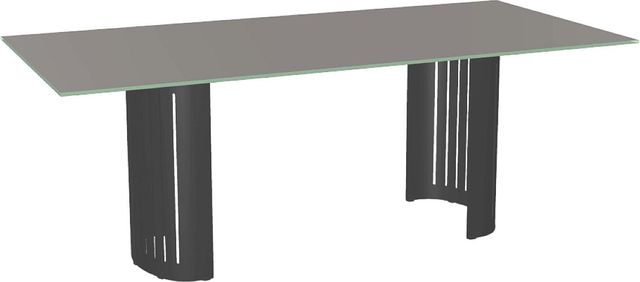 Amisco Customizable Rachel 84" Rectangular Dining Table with 0.5" Taupe Glass Top-0
