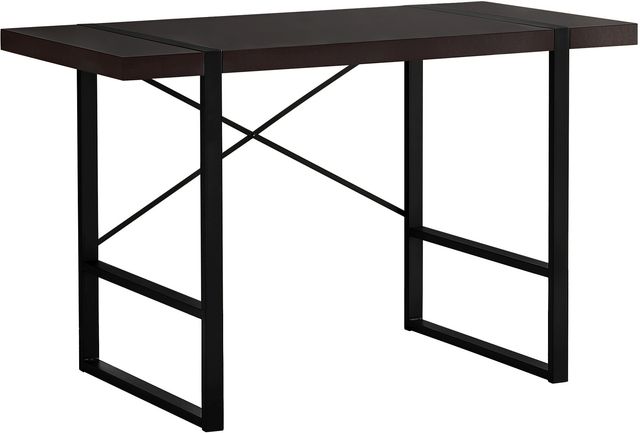 Monarch Specialties Inc. 48"L Espresso and Black Metal Computer Desk-2