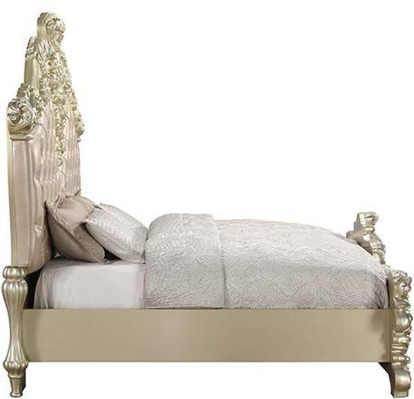 ACME Furniture Vatican Champagne Silver/Light Gold Eastern King Upholstered Panel Bed-3