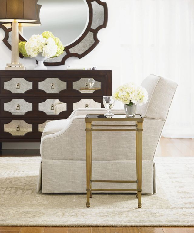 Lexington Home Kensington Place Mirror Glass  Accent Table with Coville Metal Base -1