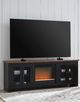 Signature Design by Ashley® Wildenauer Black/Brown 76" TV Stand with Electric Fireplace-4