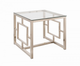 Coaster® Merced Tempered Glass Top End Table with  Nickel Square Base-0