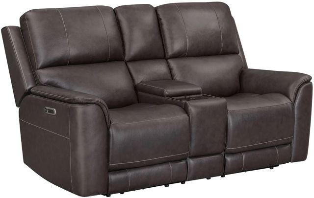 Parker House® Easton Steamboat Brown Power Zero Gravity Reclining Console Loveseat-0