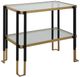 Uttermost® Kentmore Glass Top Glass Side Table with Brushed Gold and Matte Black Frame-0