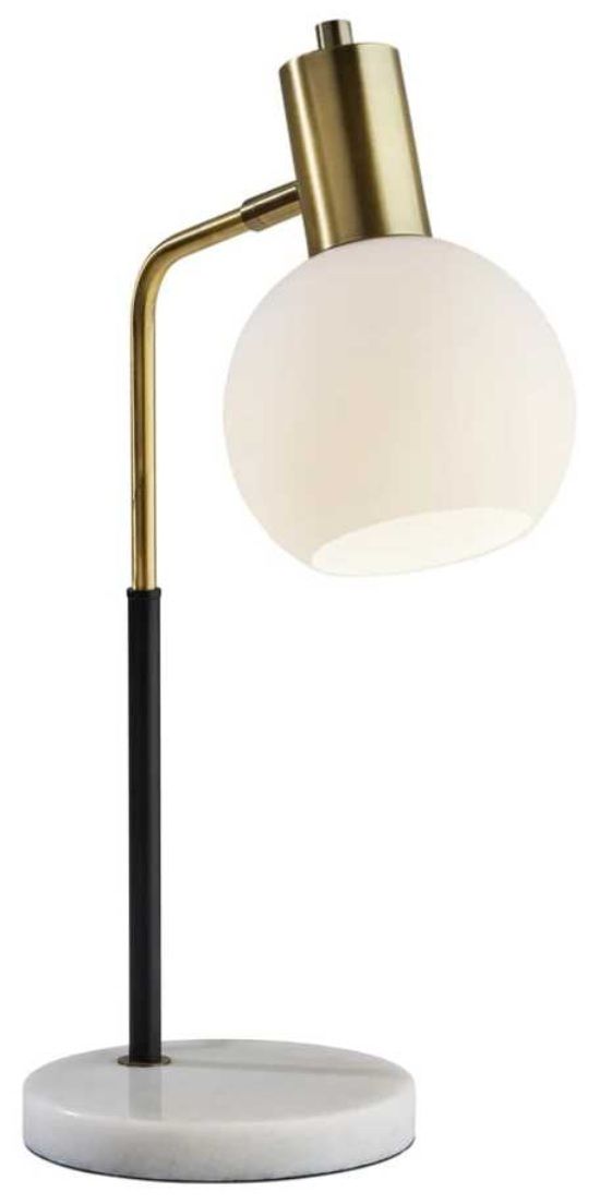 Adesso® Corbin Antique Brass/Black/White Desk Lamp-0