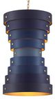 Currey & Company Graduation Blue/Contemporary Gold Leaf/New Gold Leaf Small Chandelier-0