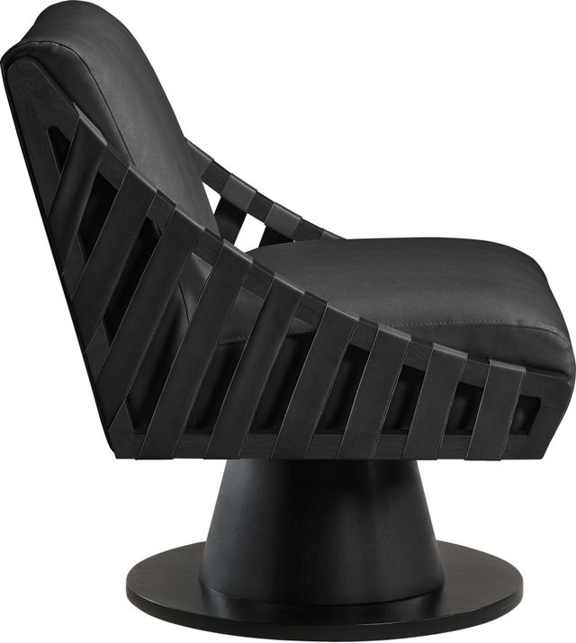 Meridian Furniture Millwin Black Vegan Leather Swivel Accent Chair-2