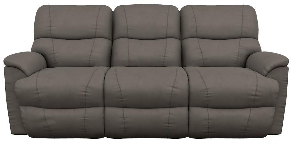 La-Z-Boy® Trouper Gray Leather Power Reclining Sofa with Headrest