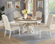Furniture of America® Arcadia Antique White Round Dining Table with Brown Top -1