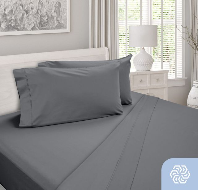 DreamFit® DreamCool™ Egyptian Cotton Gray Split California King Sheet Set-3