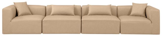 Meridian Furniture Cube 4-Piece Tan Leather Modular Sofa-1