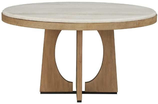 Parker House® Escape 5-Piece Glazed Natural Oak Mirage Mist Dining Set with Barrel Chairs-2