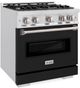 ZLINE Classic 30" Satin Stainless Steel Pro Style Dual Fuel Range with Black Matte Door-2