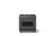 Viking® 5 Series 36" Cast Black Pro Style Dual Fuel (LP) Range with Polished Chrome Trim-0