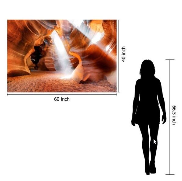 Classy Art Antelope Canyon Tempered Glass with Foil Wall Art-2