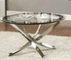 Coaster® Brooke Glass Top Coffee Table with Chrome Base-1