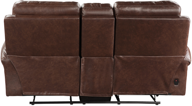 Homelegance® Granville Brown Double Power Reclining Loveseat with Center Console-4