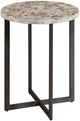 Hammary® Hidden Treasures Rainbow Onyx Marble Top Accent Table with Black Metal Base-0