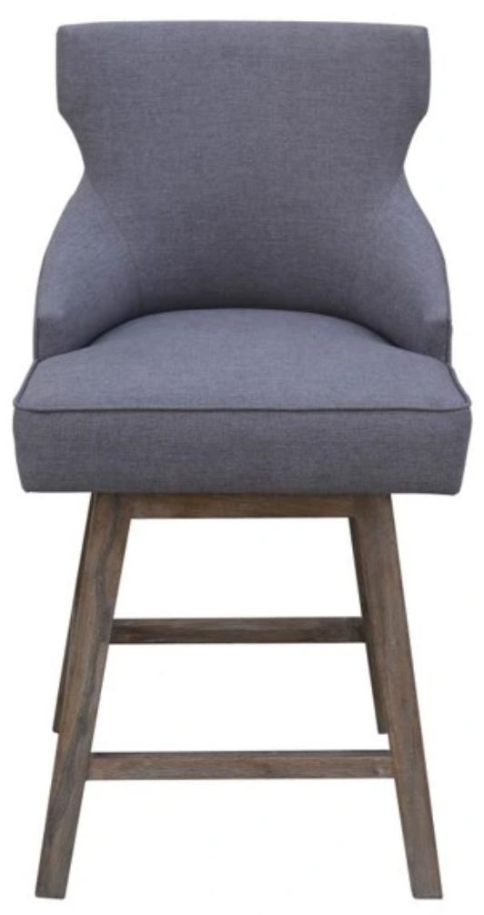 Nest Home Collections Lacey Barbury Stone/Black Swivel Counter Stool-2
