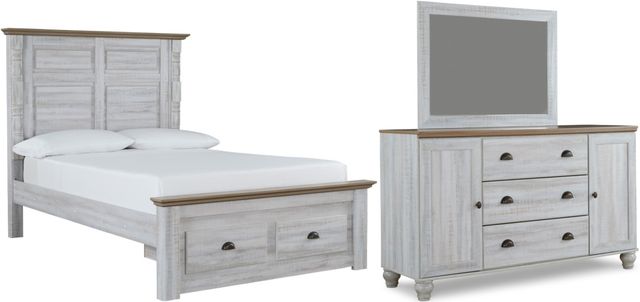 Signature Design by Ashley® Haven Bay 3-Piece Two-Tone Queen Panel Storage Bed Set-0