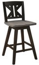 Homelegance® Amsonia Black Sand/Distressed Gray Swivel Counter Height Chair-0