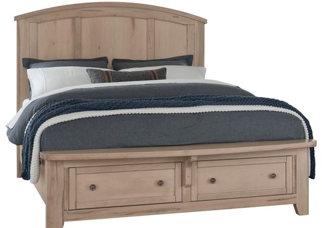 Vaughan-Bassett Woodbridge Clear Maple Arched King Panel Storage Bed-0