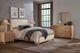 Vaughan-Bassett Lodge & Loft Blond Oak/Ivory Cream Upholstered King Panel Bed-1