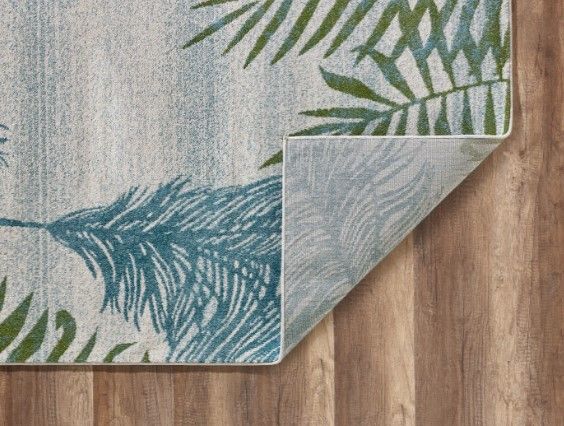 KAS Rugs Stella Ivory/Green Fauna 5'x8' Area Rug-3