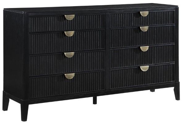Coaster® Brookmead 4-Piece Black/Off-White California King Panel Bedroom Set-3
