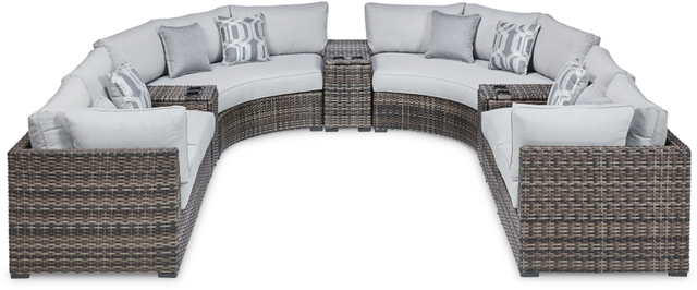 Signature Design by Ashley® Harbor Court 9-Piece Gray Outdoor Sectional-0