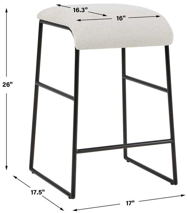 Uttermost® Arcane Ecru Counter Stool-2
