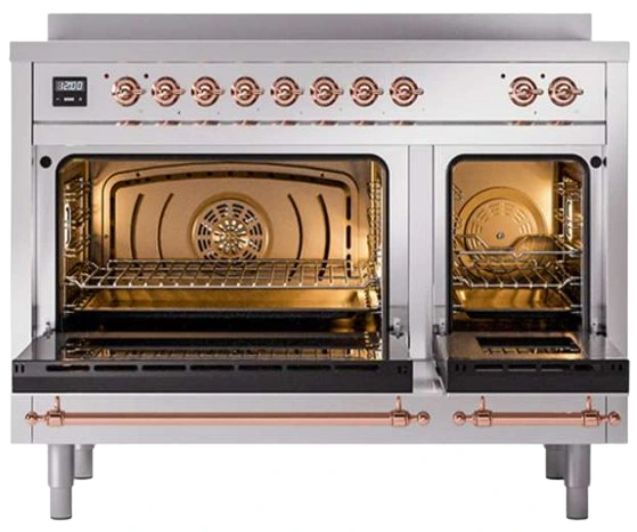 Ilve® Nostalgie II Series 48" Stainless Steel Pro Style Induction Range-0