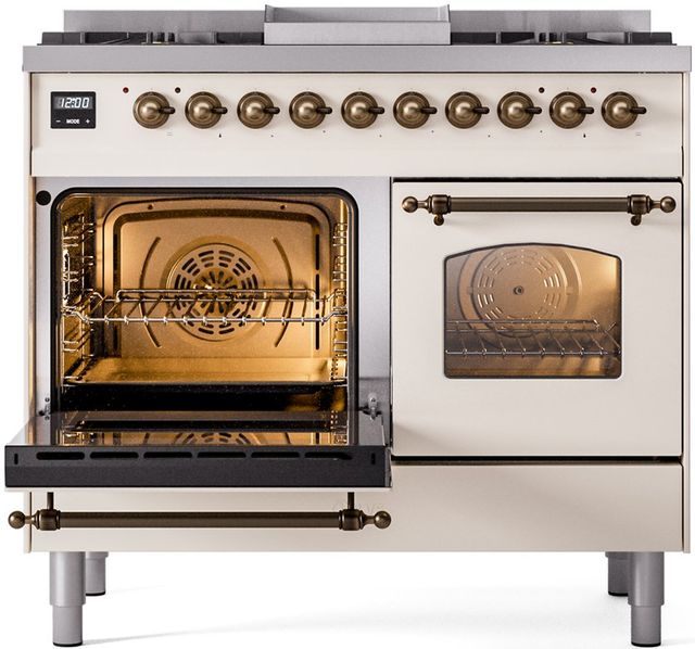 Ilve® Nostalgie II Series 40" Antique White Pro Style Dual Fuel Range-2